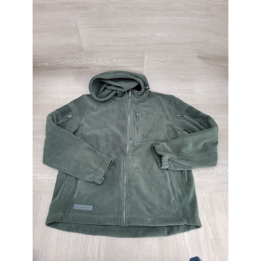 Baerskin Tactical Fleece Hoodie Mens XL Dark Green Full Zip Outdoor Jacket